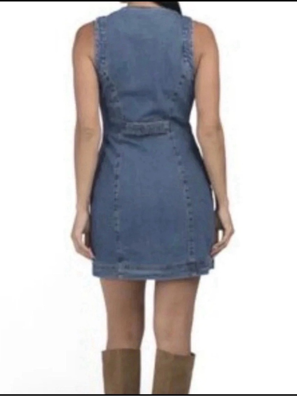 7 For All Mankind Sleeveless Denim Mini Dress - Blue Sz 6 and 8 Available. - Picture 2 of 8
